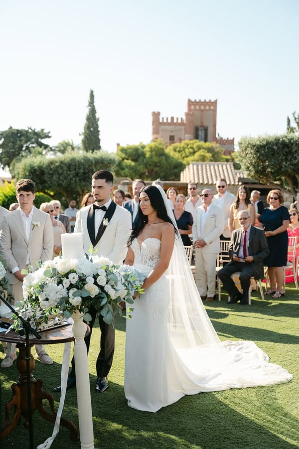 Romantic White Powder Blue Castle Wedding