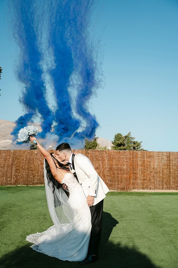 Romantic White Powder Blue Castle Wedding