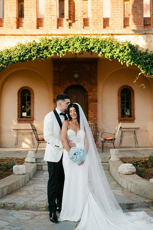 Romantic White Powder Blue Castle Wedding