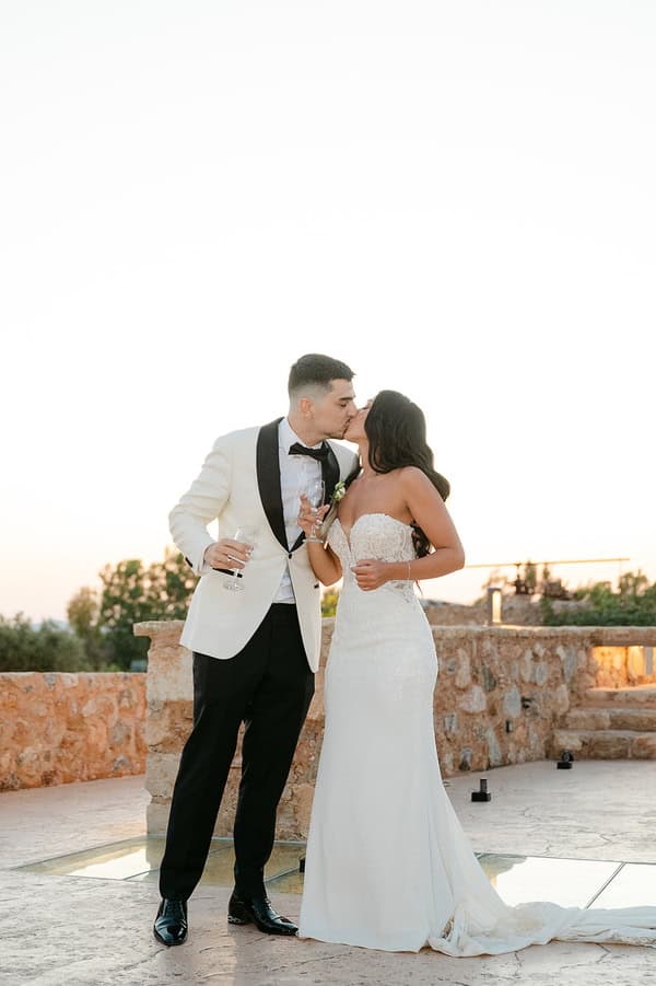 Romantic White Powder Blue Castle Wedding