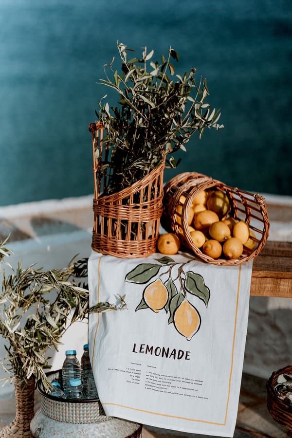 Serifos Island Wedding Lemons Olive Leaves