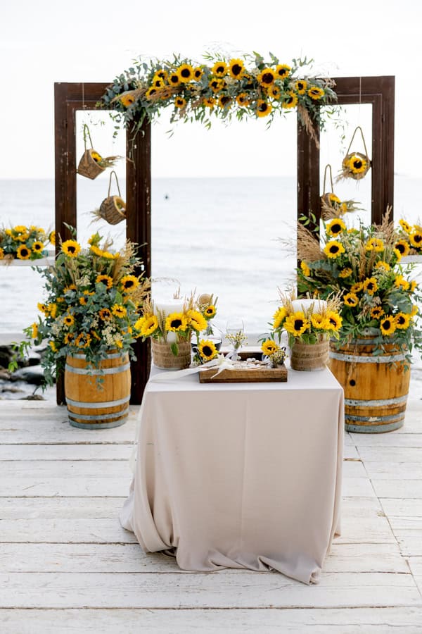 Sunflower Seaside Wedding Decoration Ideas