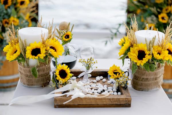 Sunflower Seaside Wedding Decoration Ideas