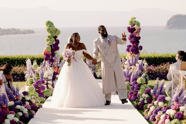 Whimsical seaside wedding in Crete with lush florals | Hannah & Donnell