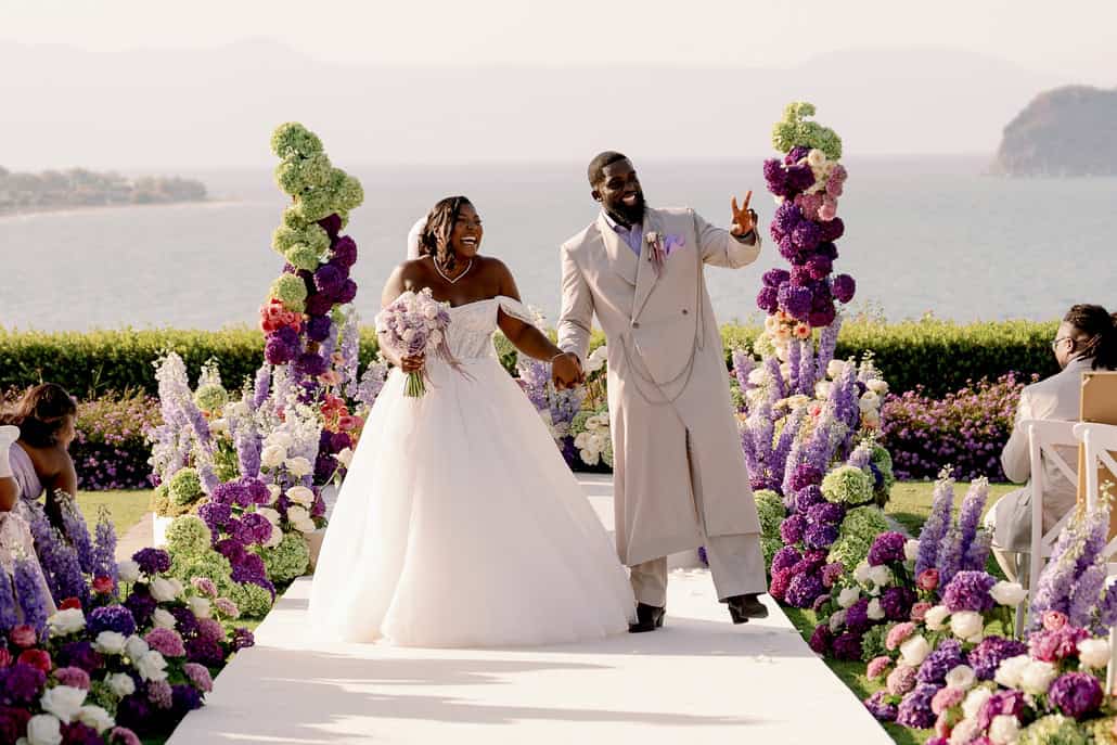 Whimsical seaside wedding in Crete with lush florals | Hannah & Donnell