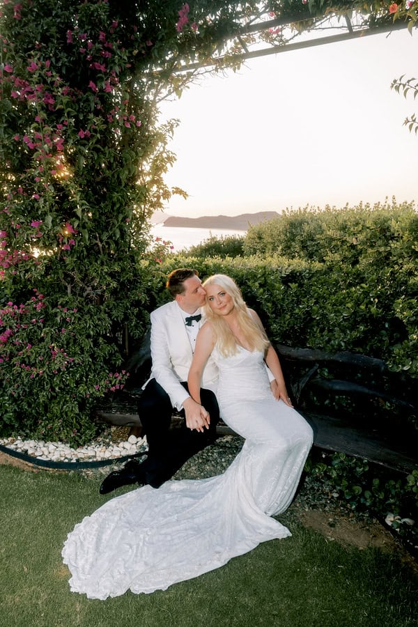 Beautiful Destination Wedding Crete Romantic Blue White Florals