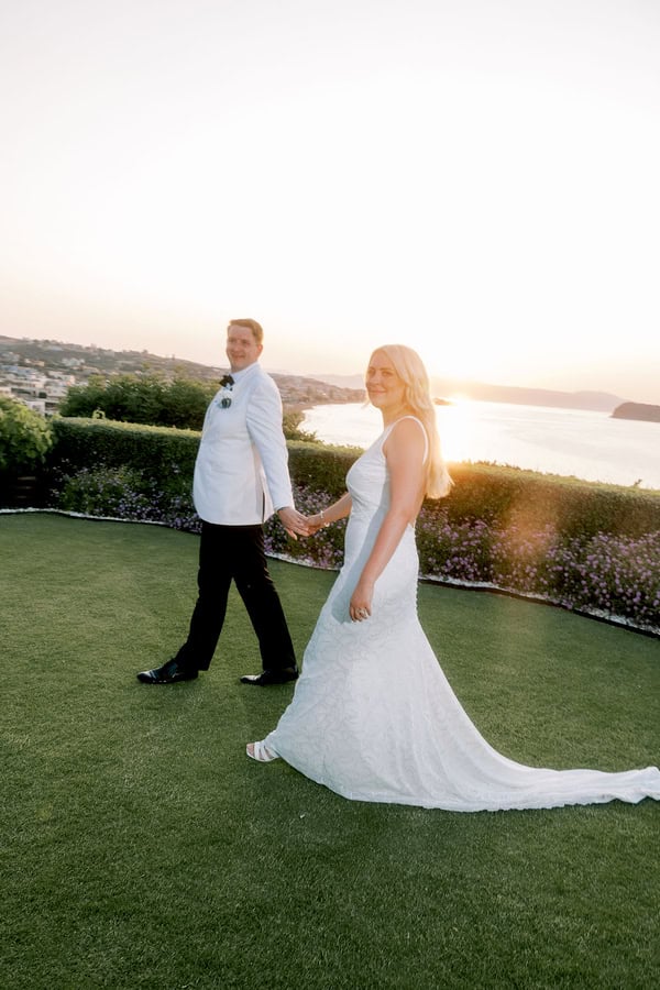 Beautiful Destination Wedding Crete Romantic Blue White Florals