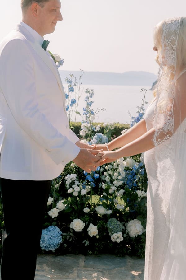 Beautiful Destination Wedding Crete Romantic Blue White Florals
