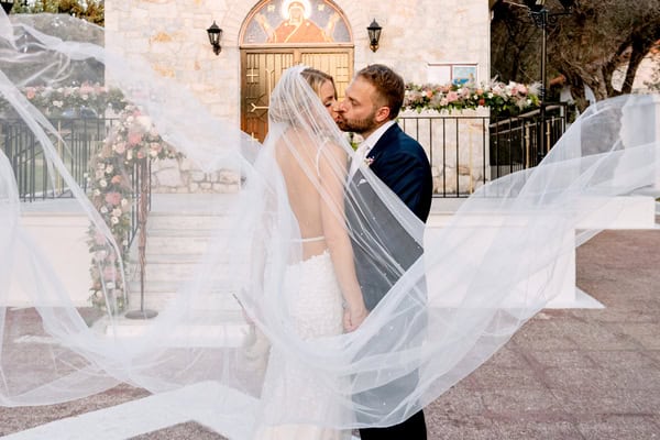 Boho chic summer wedding in Athens with dreamy romantic hues | Lambrini & Apostolis