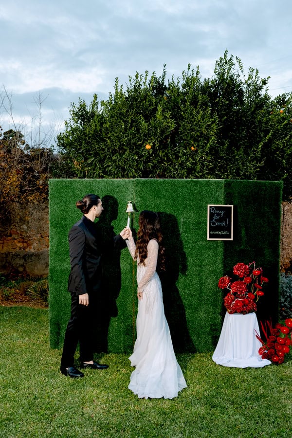 Edgy Modern Styled Shoot Crete Red Florals