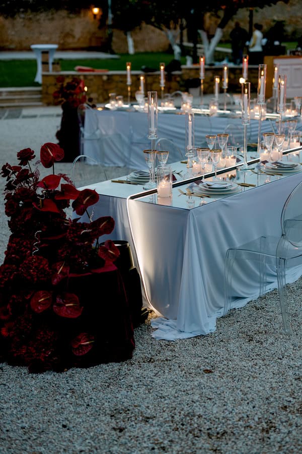 Edgy Modern Styled Shoot Crete Red Florals