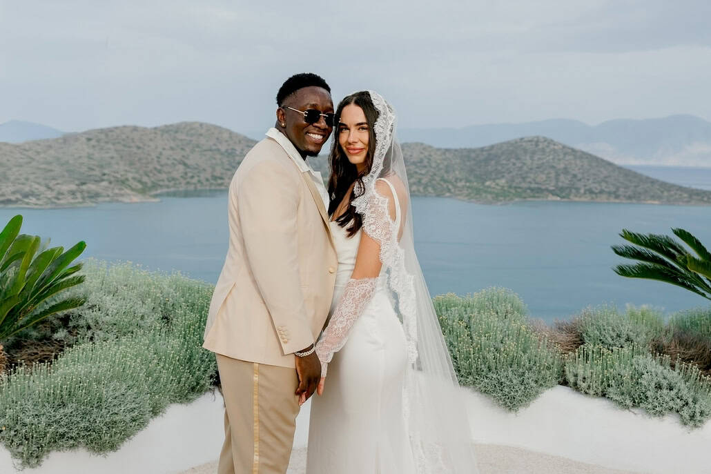 Minimal chic wedding in soft neutral tones at Art Villas Greece | Reanna & Gervas