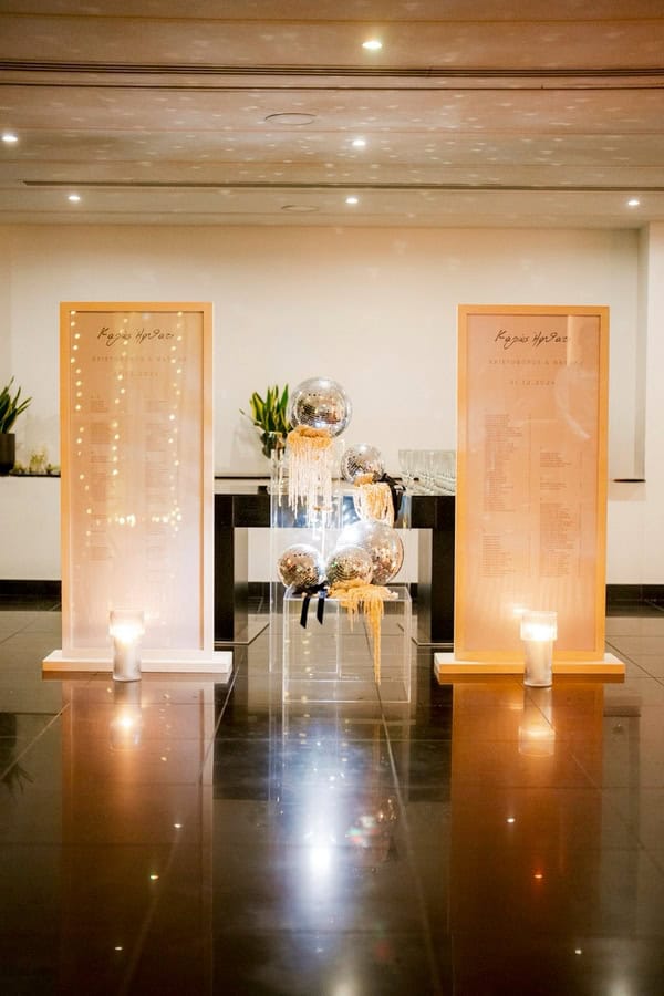 Modern Black White Wedding Decoration Disco Balls