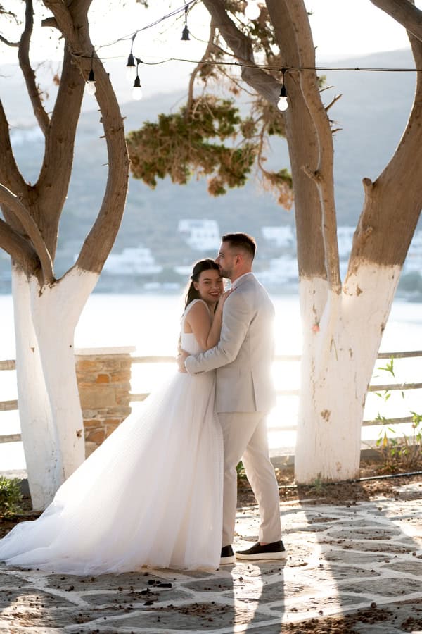 Romantic Kythnos Wedding Blue White Details