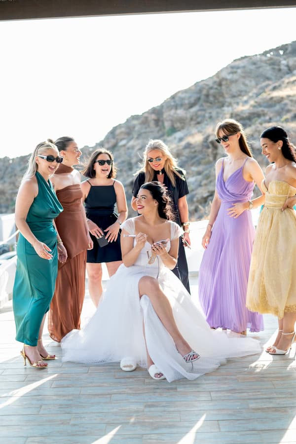 Romantic Kythnos Wedding Blue White Details