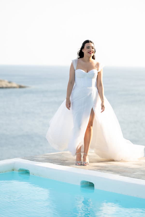 Romantic Kythnos Wedding Blue White Details