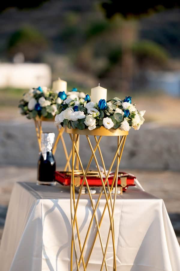 Romantic Kythnos Wedding Blue White Details