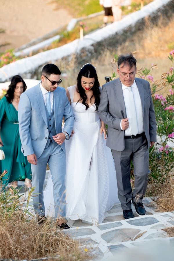 Romantic Kythnos Wedding Blue White Details