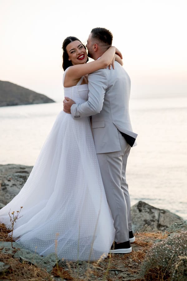 Romantic Kythnos Wedding Blue White Details