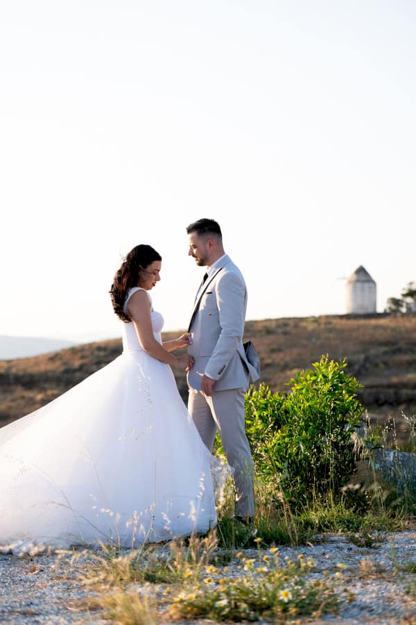Romantic Kythnos Wedding Blue White Details
