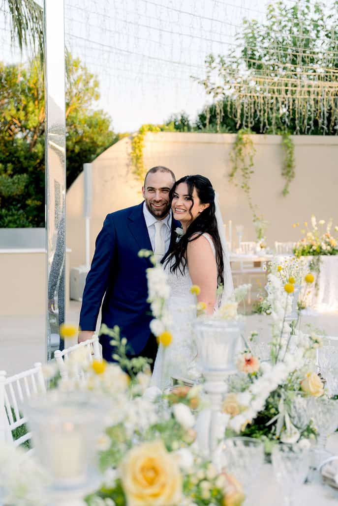 Romantic summer wedding in Athens with vibrant yellow details | Foteini & Giannis