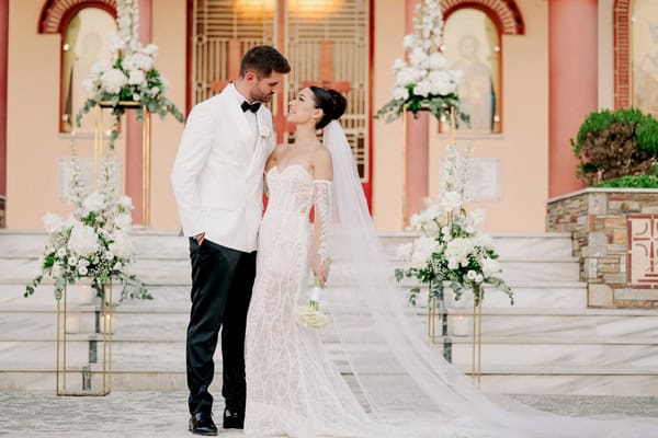 Romantic summer wedding with white details in Larissa | Fani & Stavros