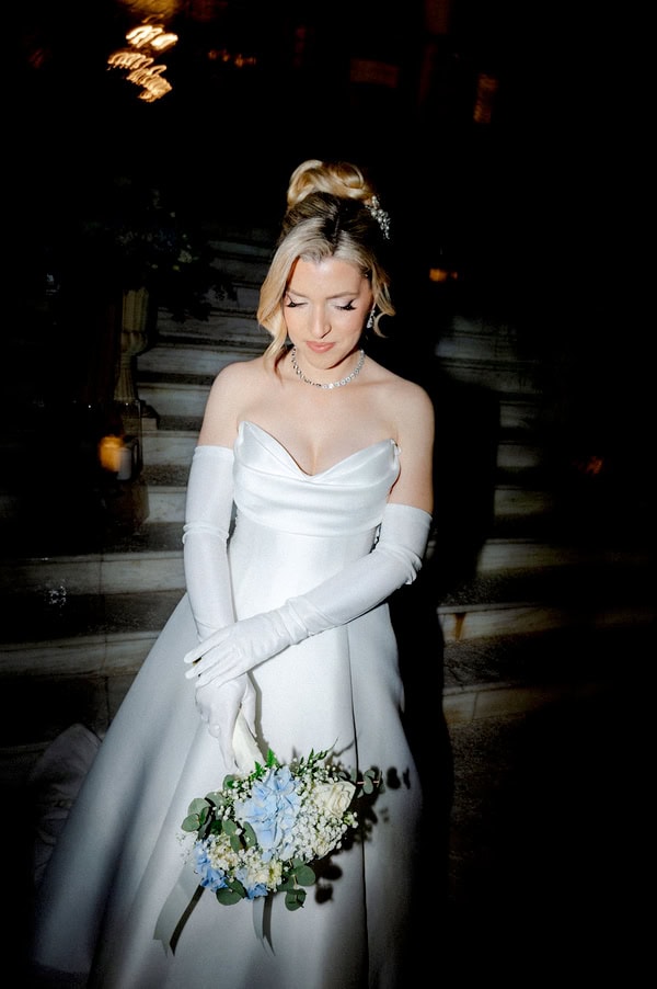 Spring Wedding White Blue Floral Design