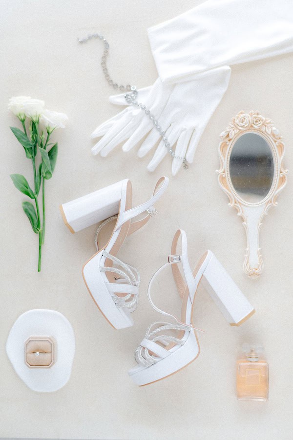 Spring Wedding White Blue Floral Design