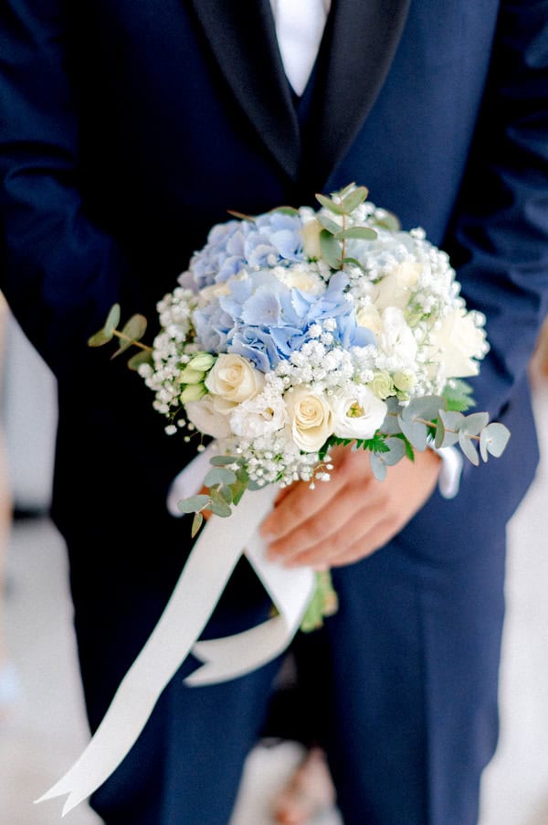 Spring Wedding White Blue Floral Design