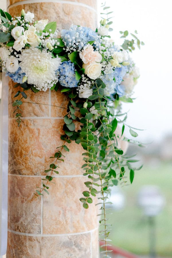 Spring Wedding White Blue Floral Design