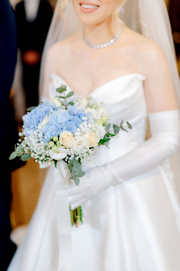 Spring Wedding White Blue Floral Design