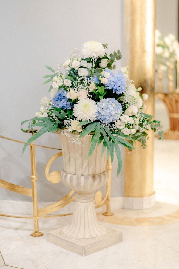 Spring Wedding White Blue Floral Design