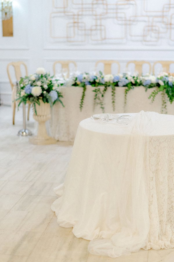 Spring Wedding White Blue Floral Design