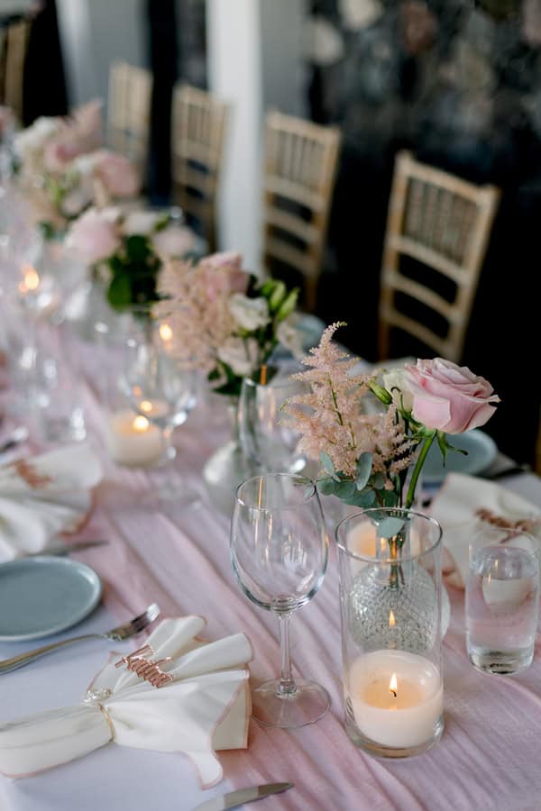 Dreamy Garden Style Destination Wedding In Santorini With Blush And White Florals