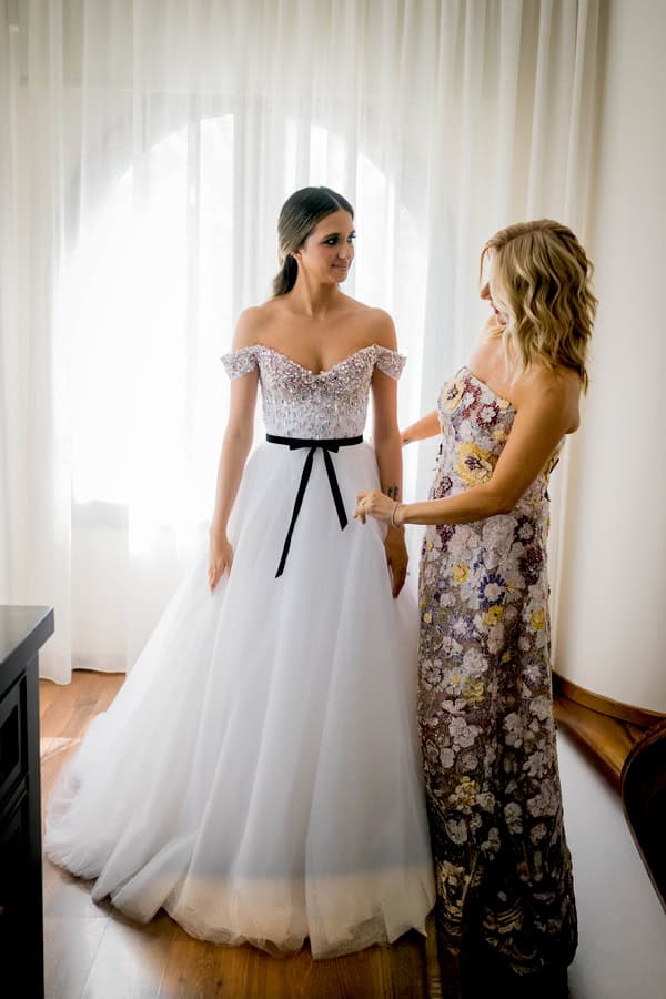 Fashion Forward Stadium Wedding Vibrant Disco Style