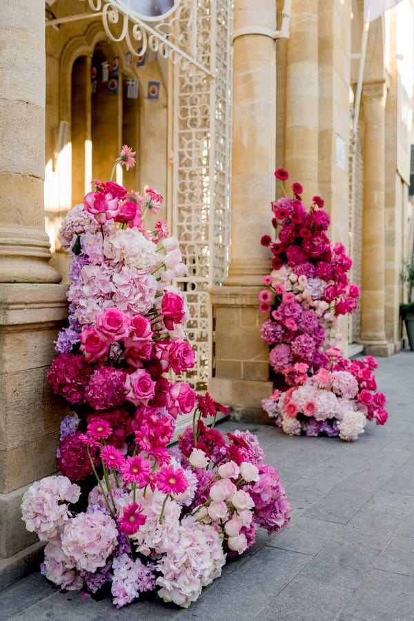 Fashion Forward Stadium Wedding Vibrant Disco Style