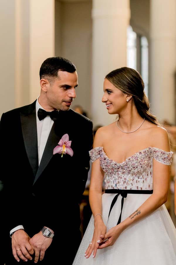 Fashion Forward Stadium Wedding Vibrant Disco Style