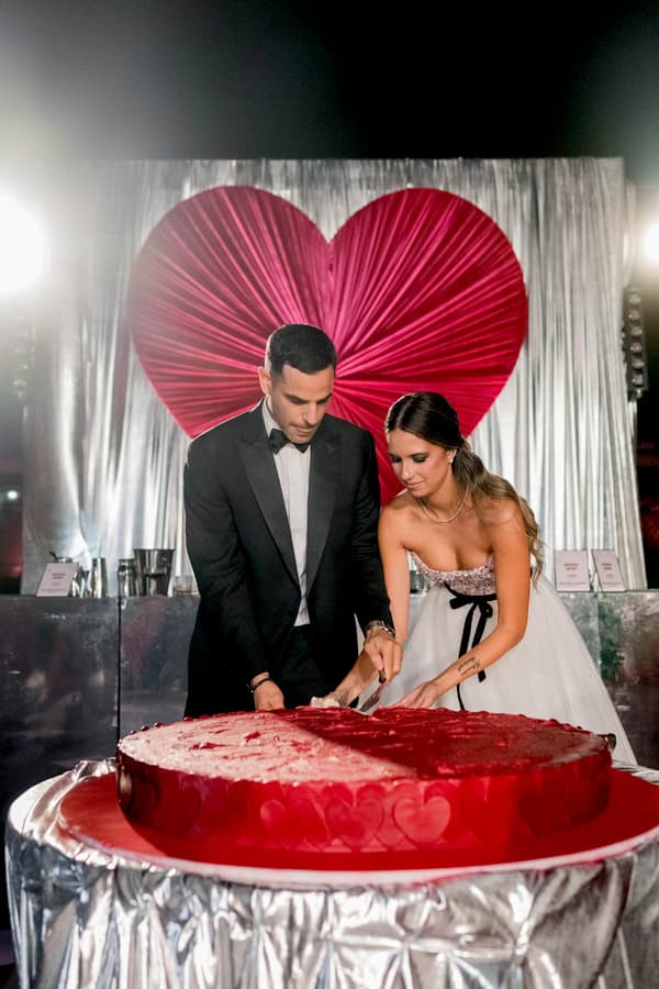 Fashion Forward Stadium Wedding Vibrant Disco Style