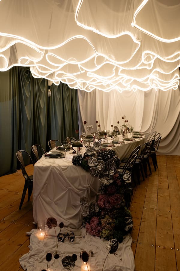Modern Wedding Inspiration Silo Sage Dreamy Draping Showstopping Florals