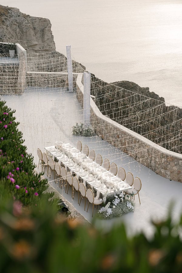 Stylish Spring Wedding Santorini Caldera Views