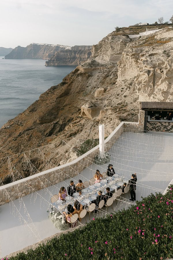 Stylish Spring Wedding Santorini Caldera Views