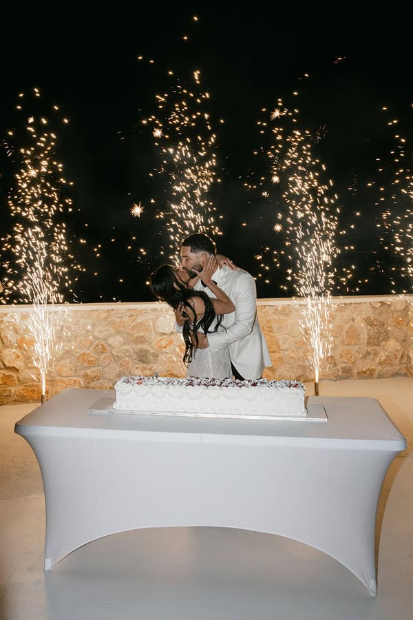 Stylish Spring Wedding Santorini Caldera Views