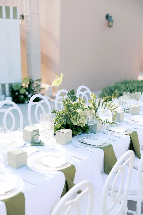 Timeless Minimal Wedding Refined White Green Details