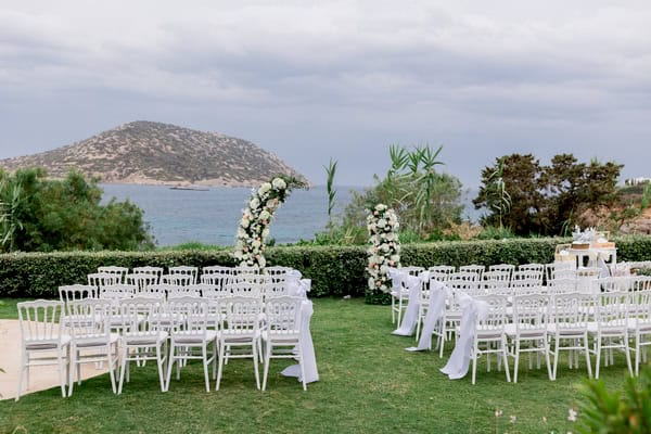 Romantic Seaside Wedding Athens White Roses Aegean Inspired Details