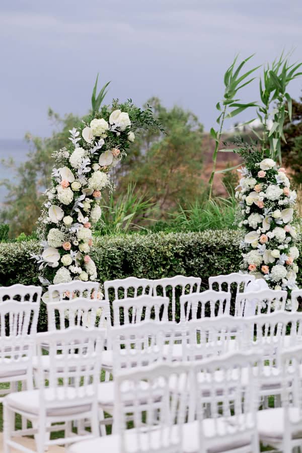 Romantic Seaside Wedding Athens White Roses Aegean Inspired Details