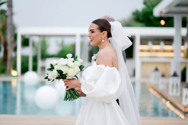 Romantic Seaside Wedding Athens White Roses Aegean Inspired Details