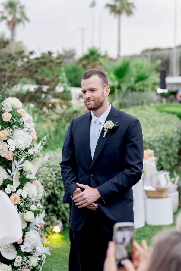 Romantic Seaside Wedding Athens White Roses Aegean Inspired Details