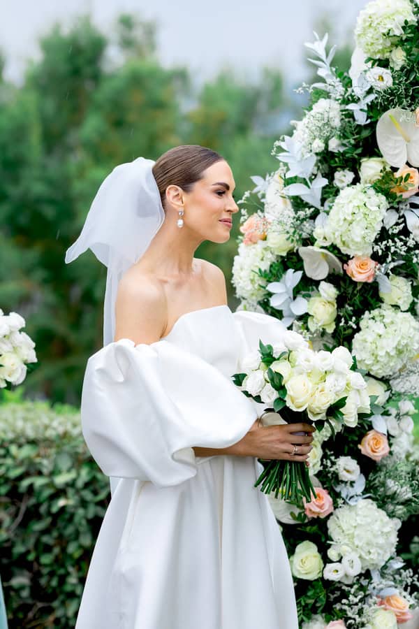 Romantic Seaside Wedding Athens White Roses Aegean Inspired Details