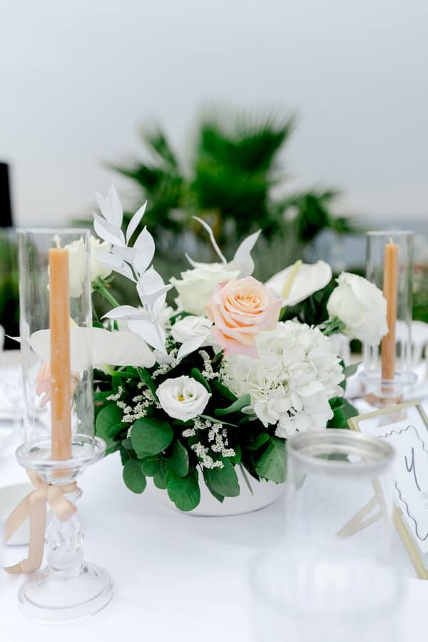 Romantic Seaside Wedding Athens White Roses Aegean Inspired Details