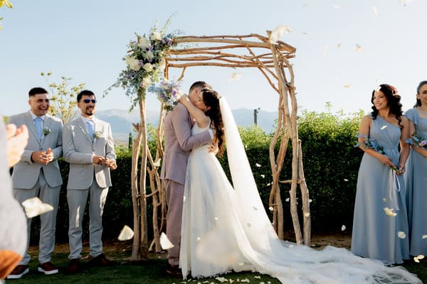 Romantic Spring Wedding Dusty Blue Lilac Details